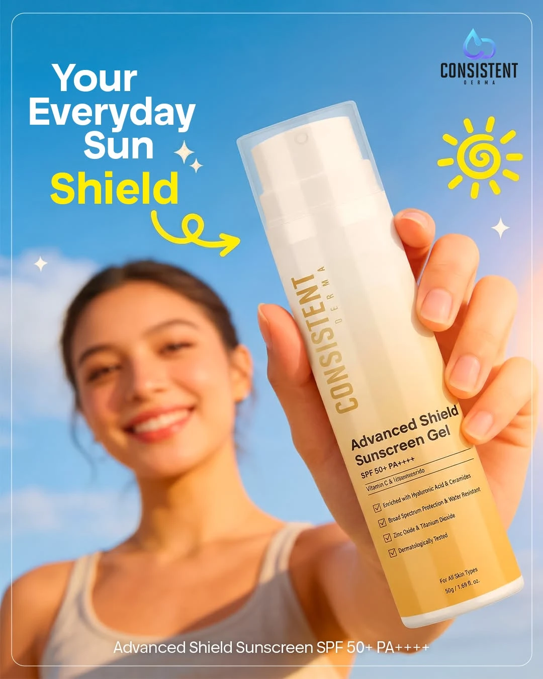 Consistent Derma sunscreen ad