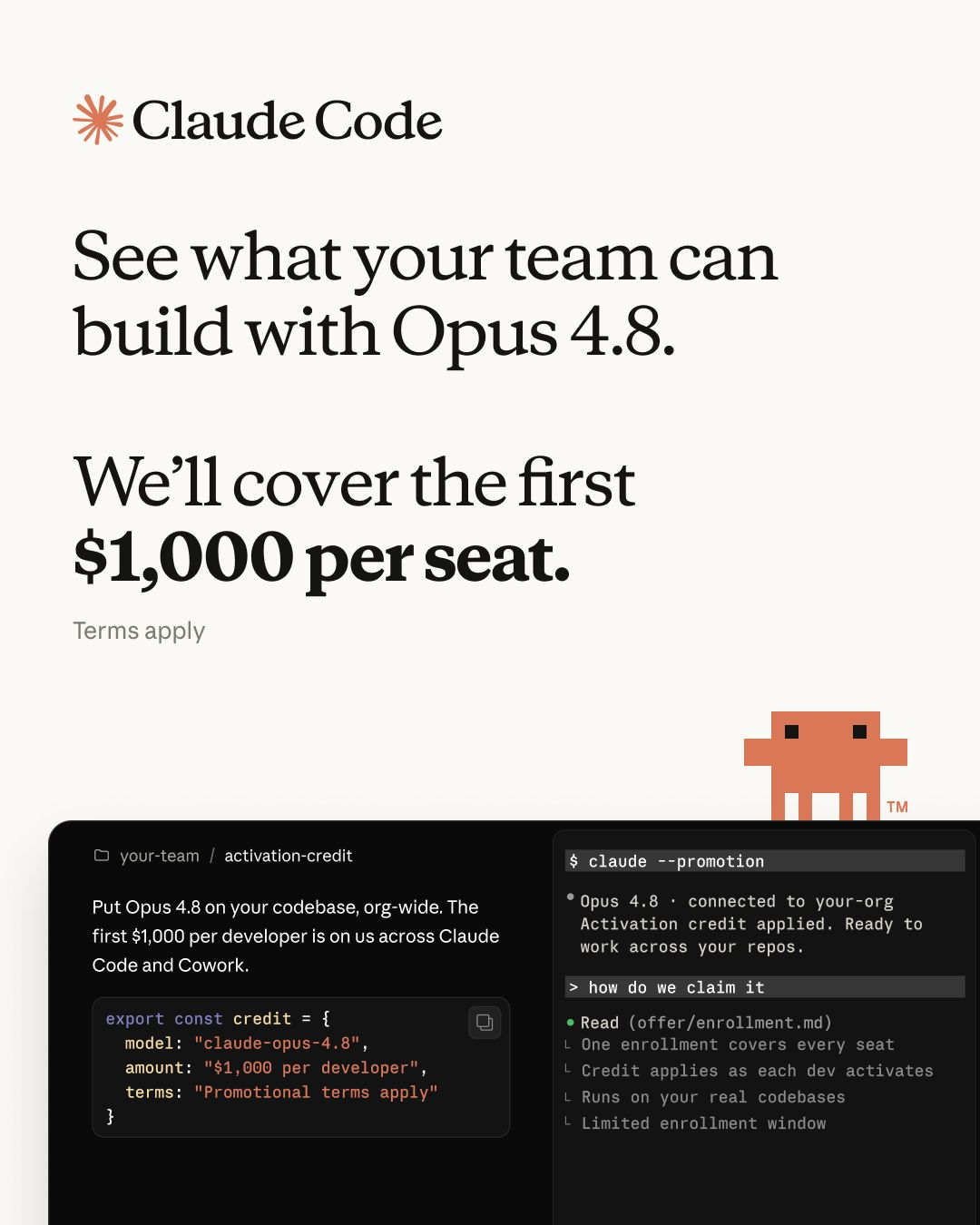 Claude Code Opus team promotion