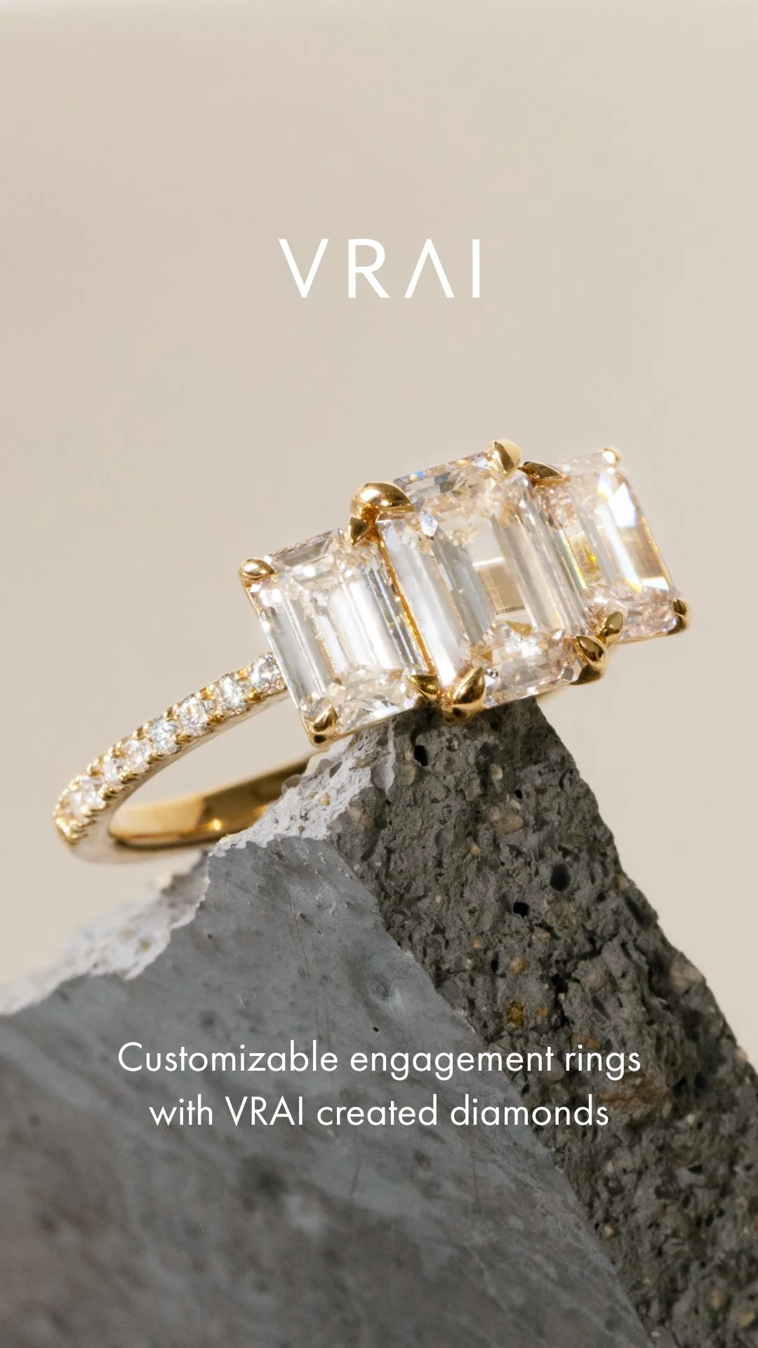 VRAI customizable engagement rings ad