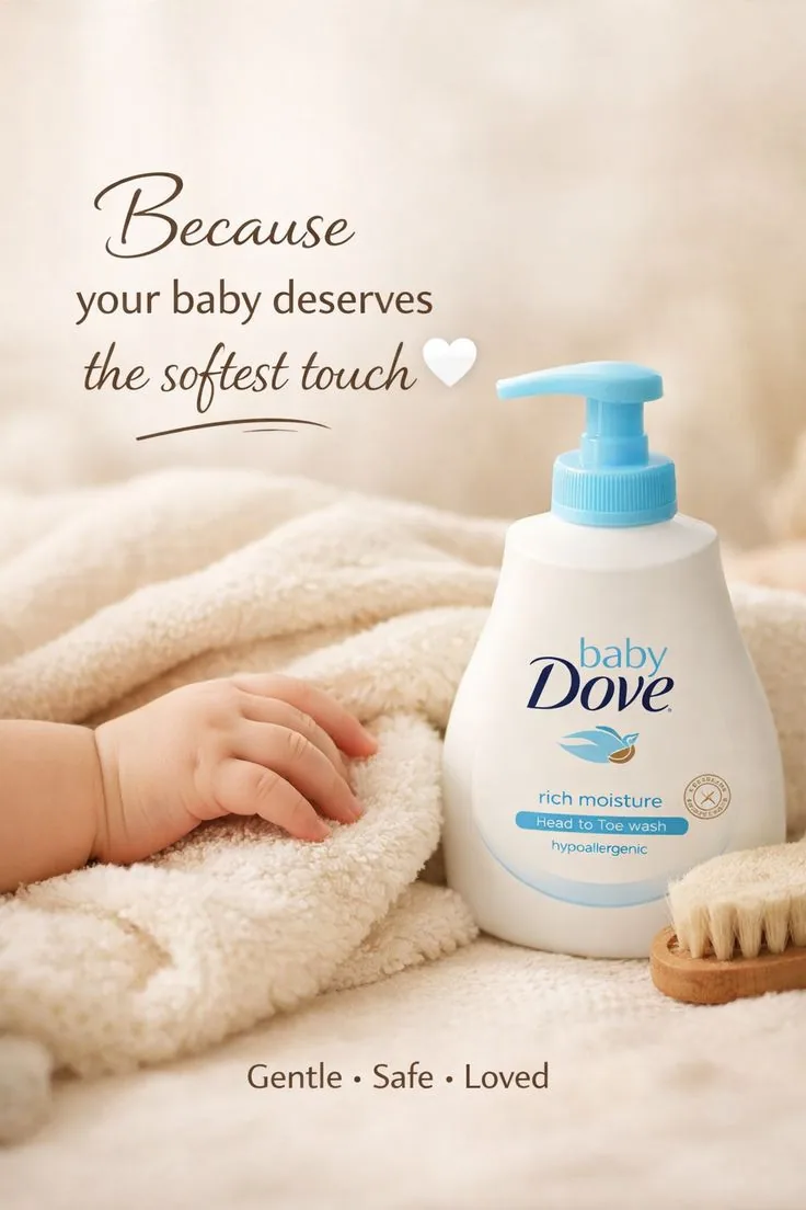Soft warm product hero on plush towel with script headline