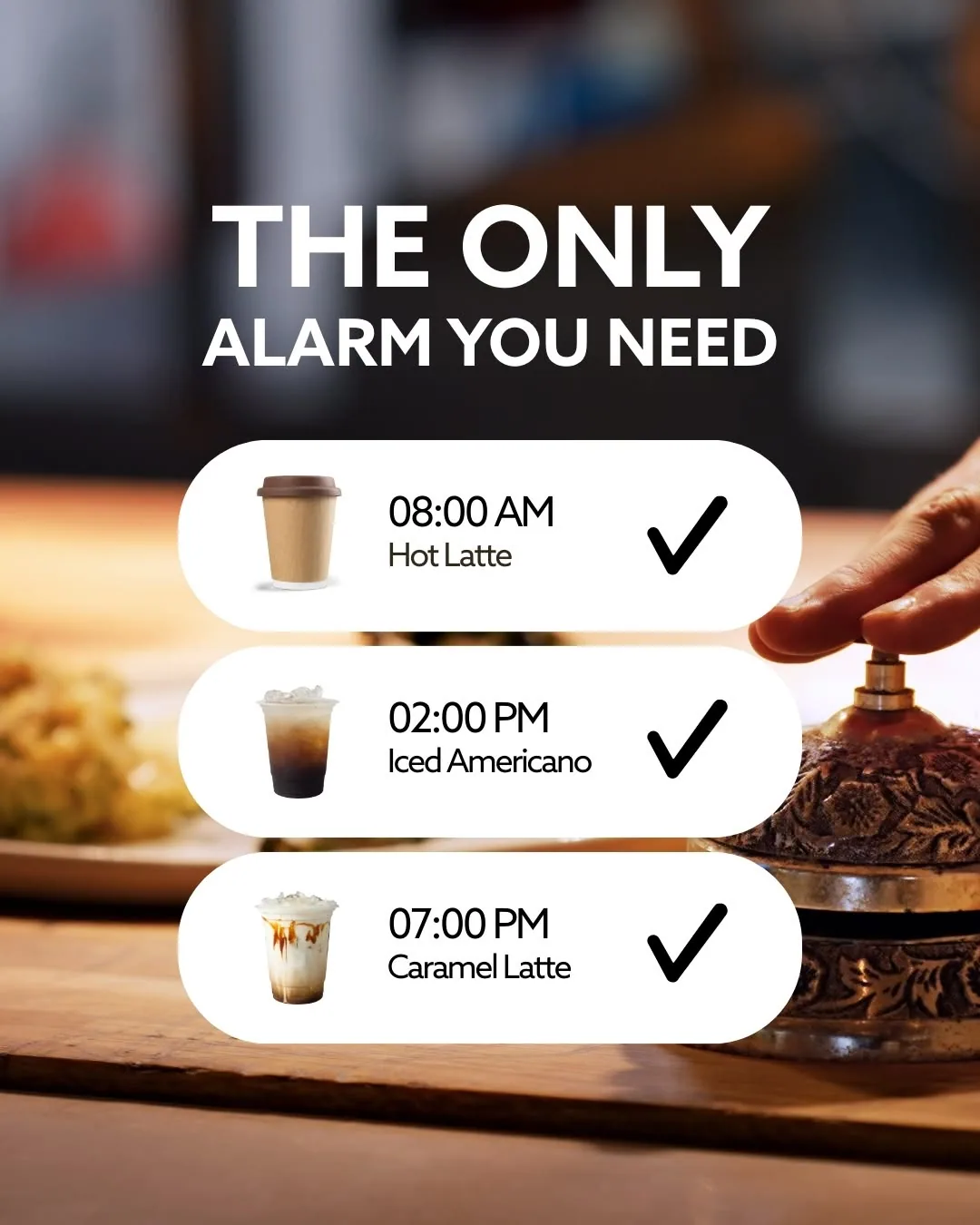 Coffee schedule list with checkboxes
