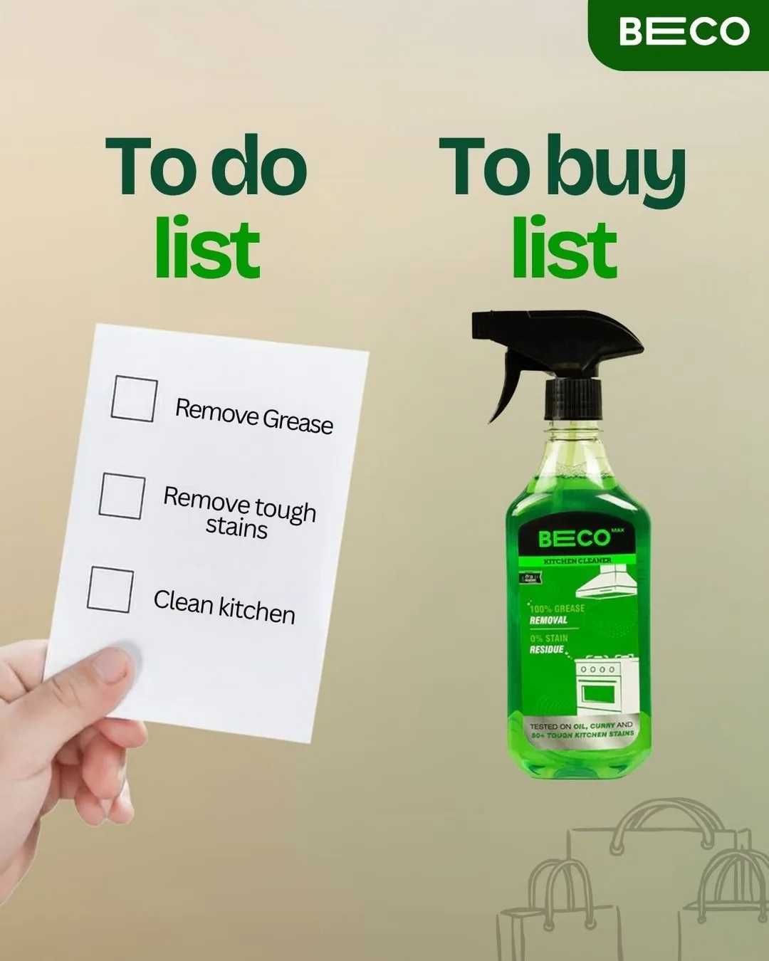 Beco Kitchen Cleaner - To Do / To Buy List