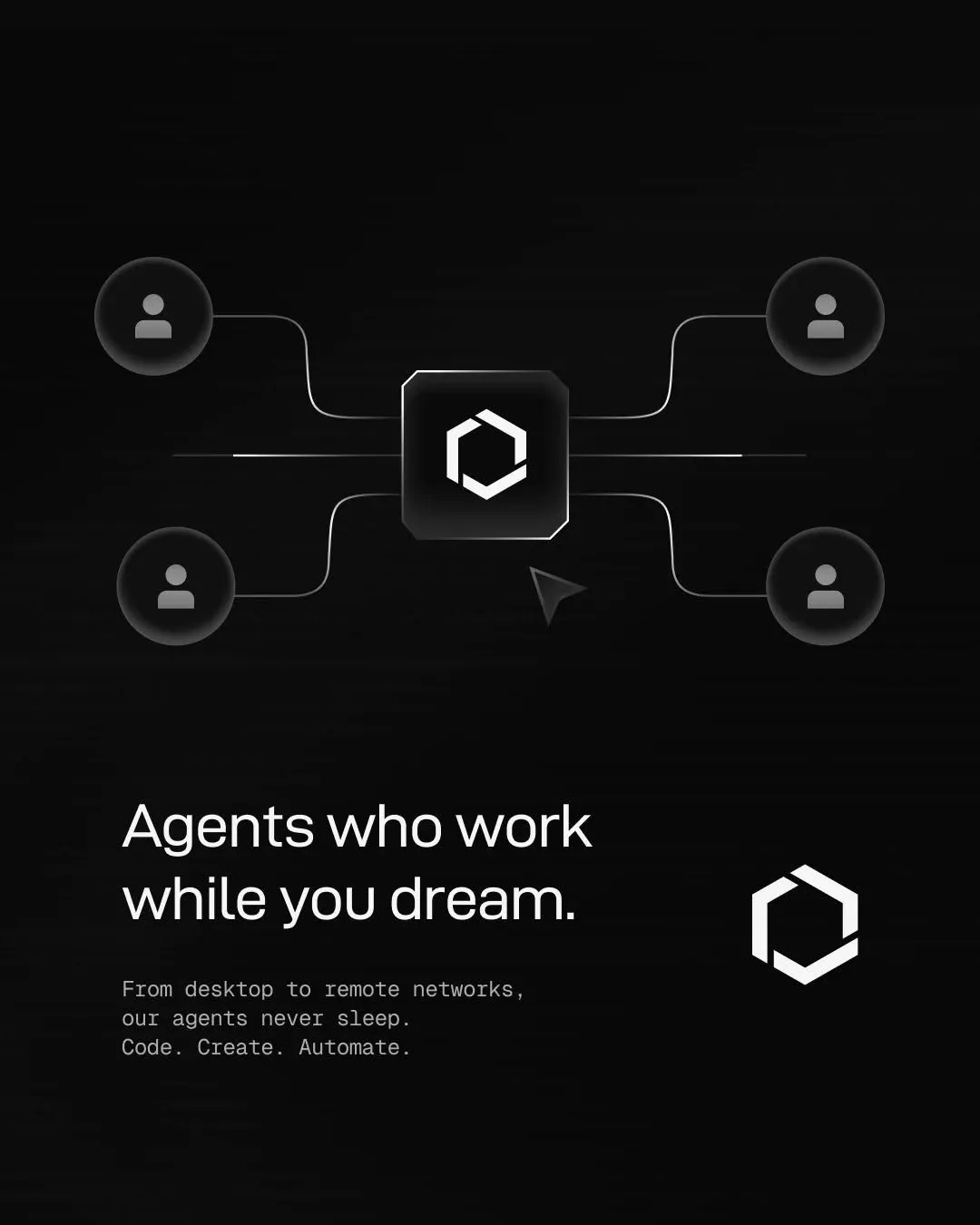 Network agents graphic with benefit text