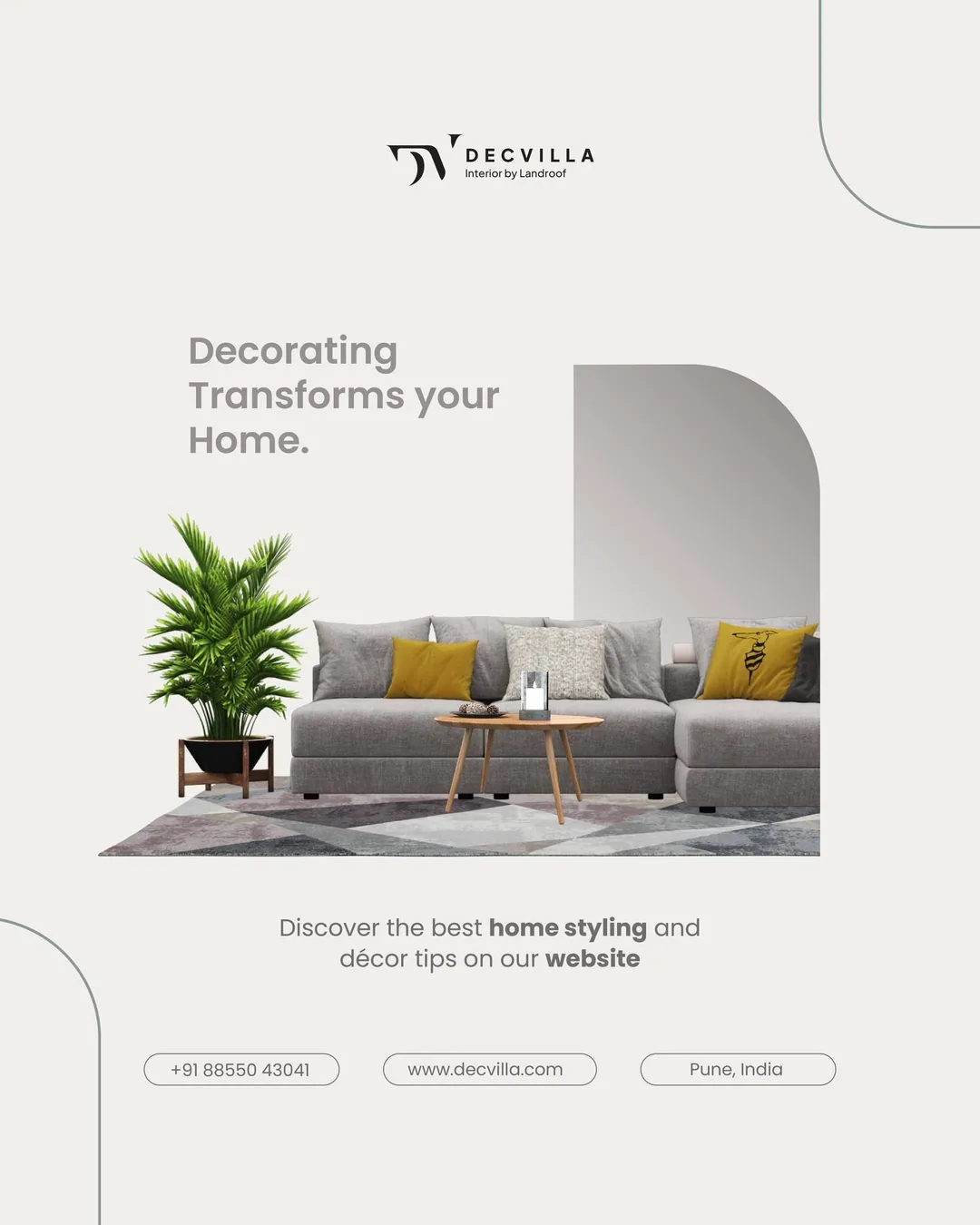 Airy minimalist product hero with cutout sofa