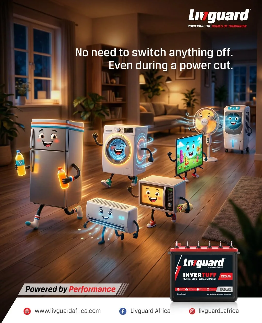 Animated appliances power-backup lifestyle