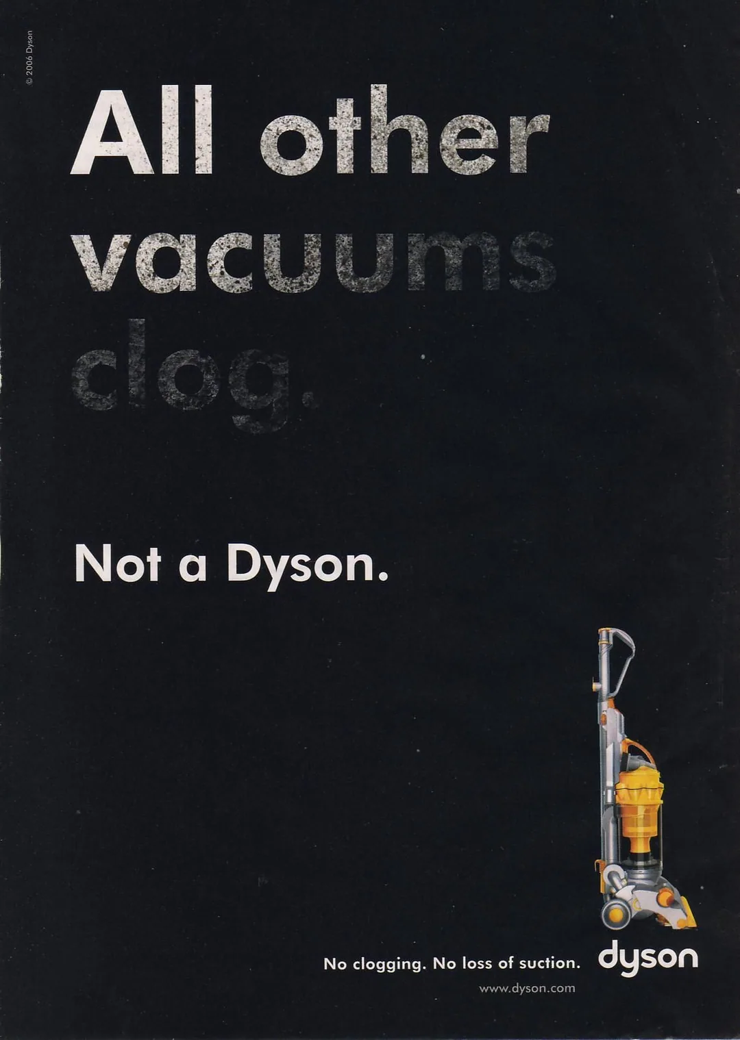 Dyson vacuum - contrast headline