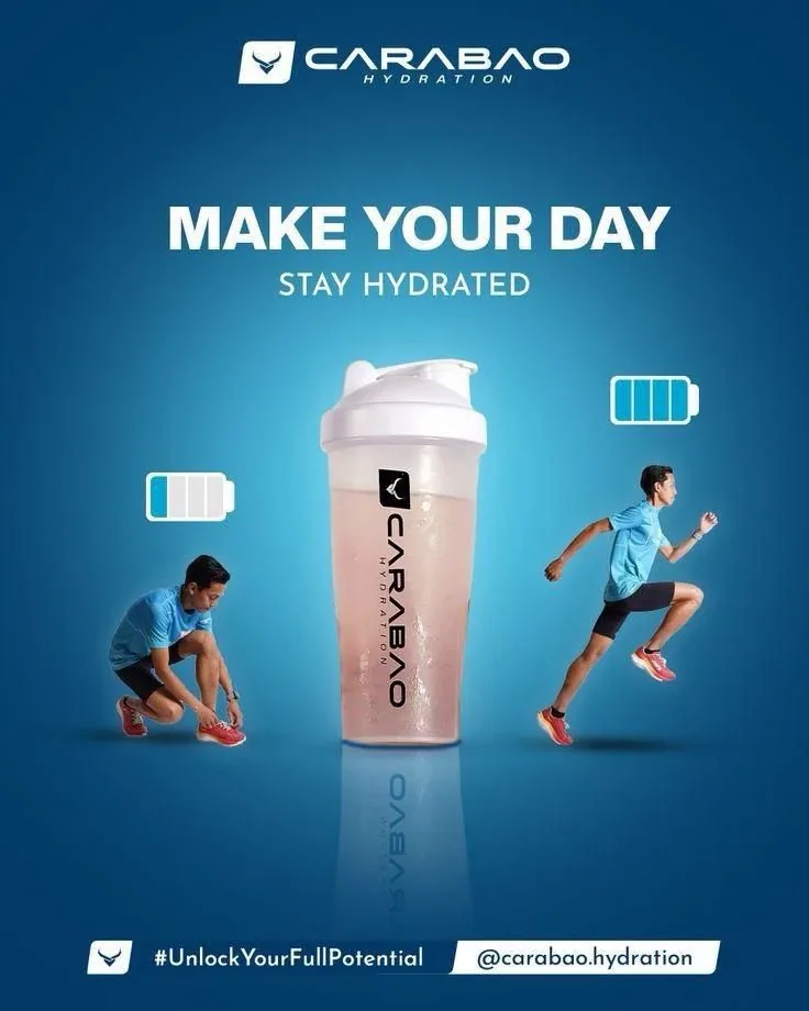 Hydration bottle with battery-charge metaphor