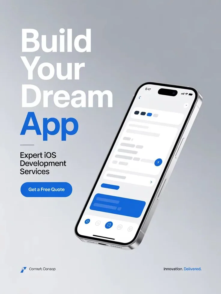 App-dev service hero with floating phone
