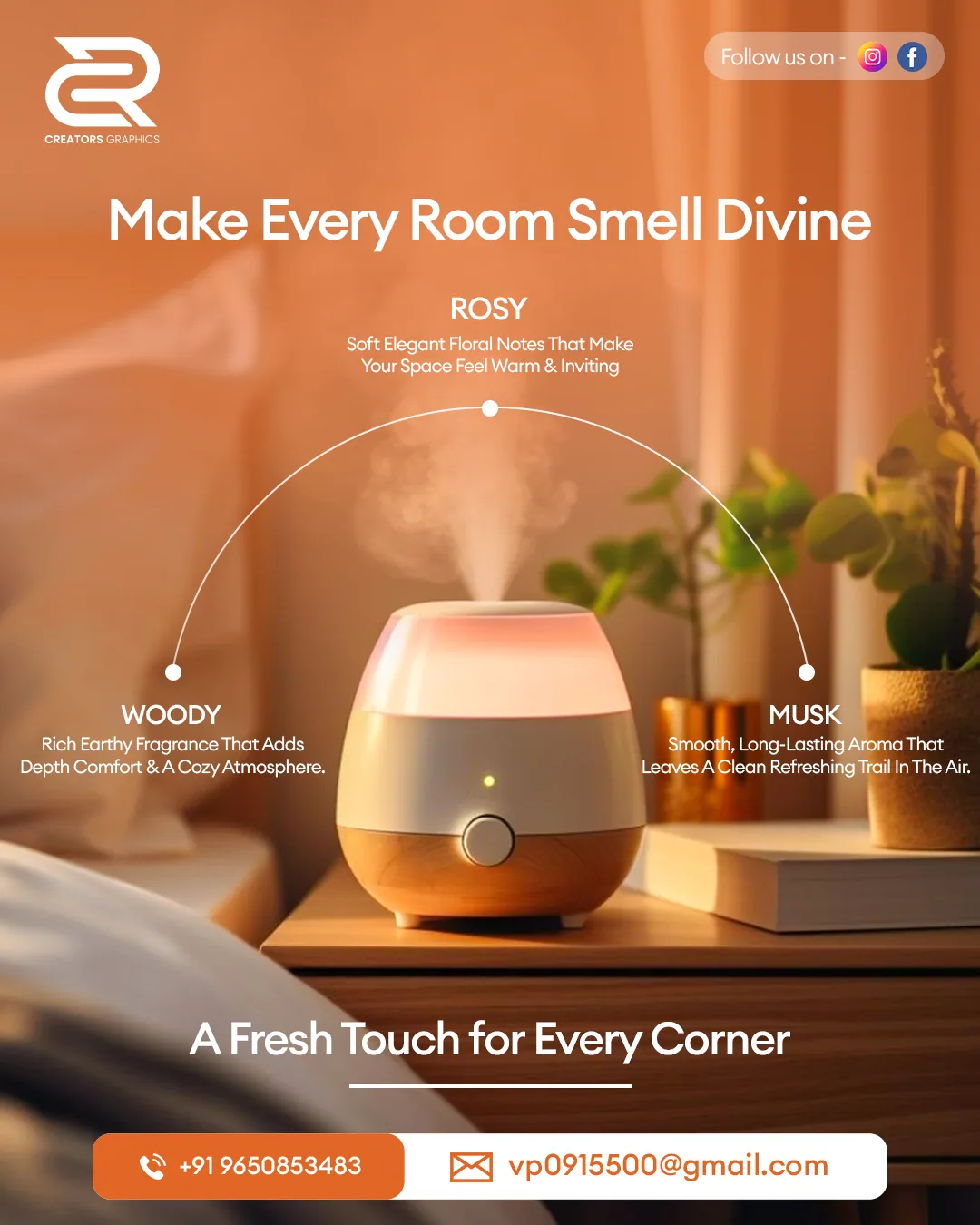 Room Diffuser - Fragrance Notes with Descriptive Arrows