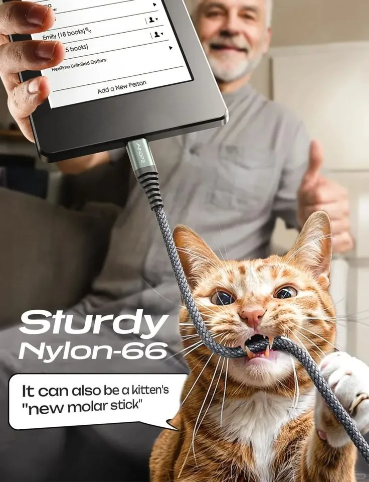 Cat biting cable durability lifestyle