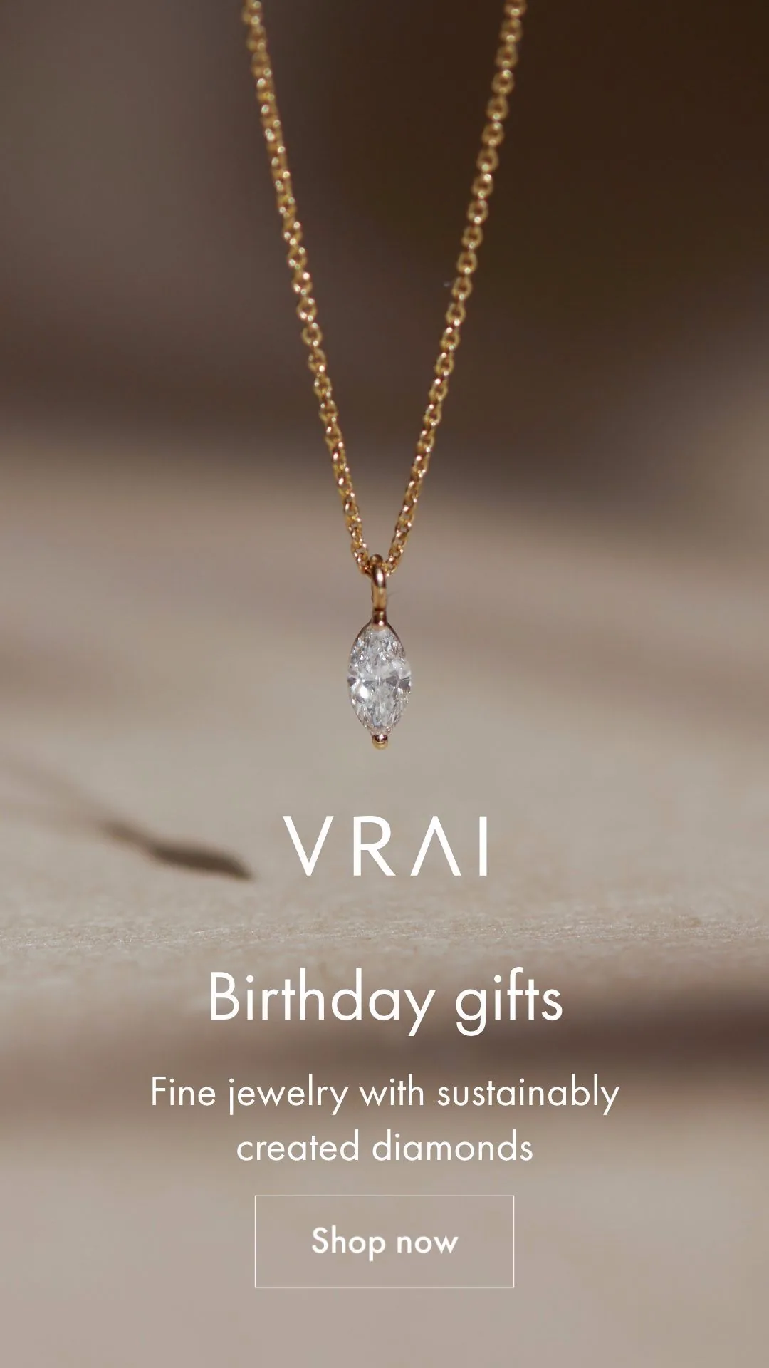 VRAI diamond necklace — birthday gifts CTA
