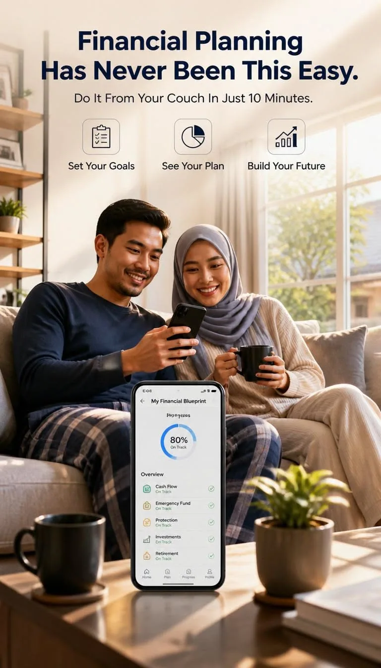 Lifestyle couple with app screenshot hero