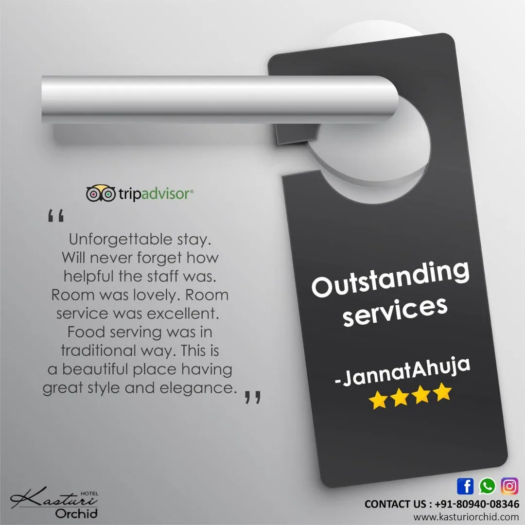 Door-hanger testimonial with review quote