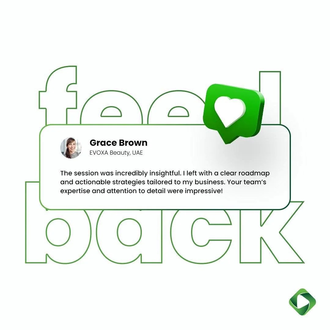 Testimonial with outline text