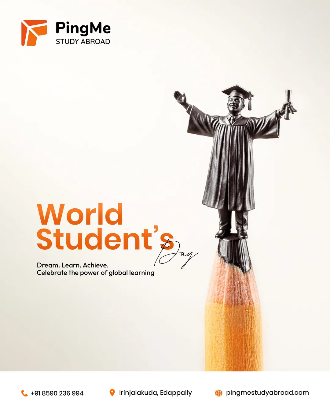 Surreal figure atop pencil hero