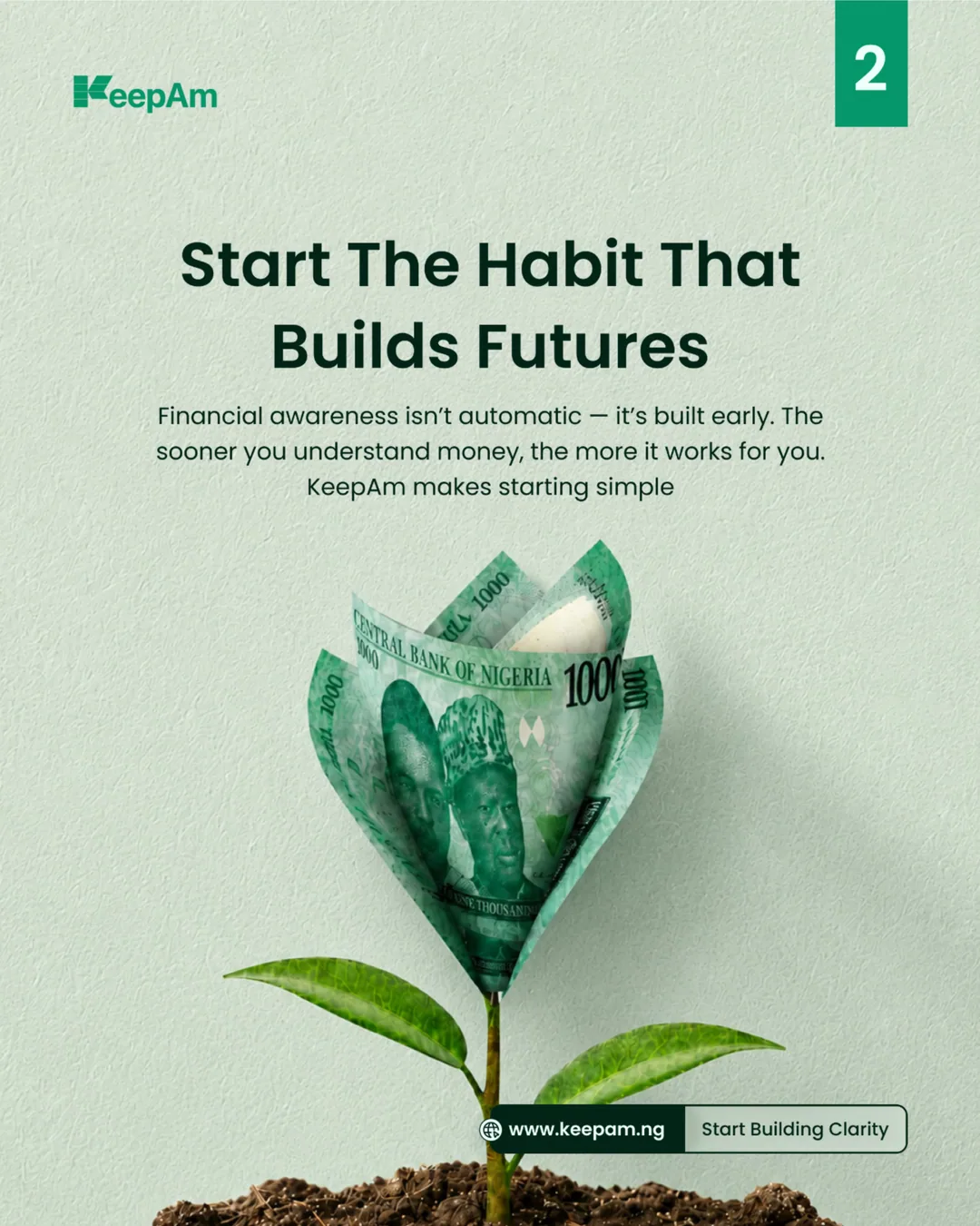 Carousel-slide money-plant concept with headline