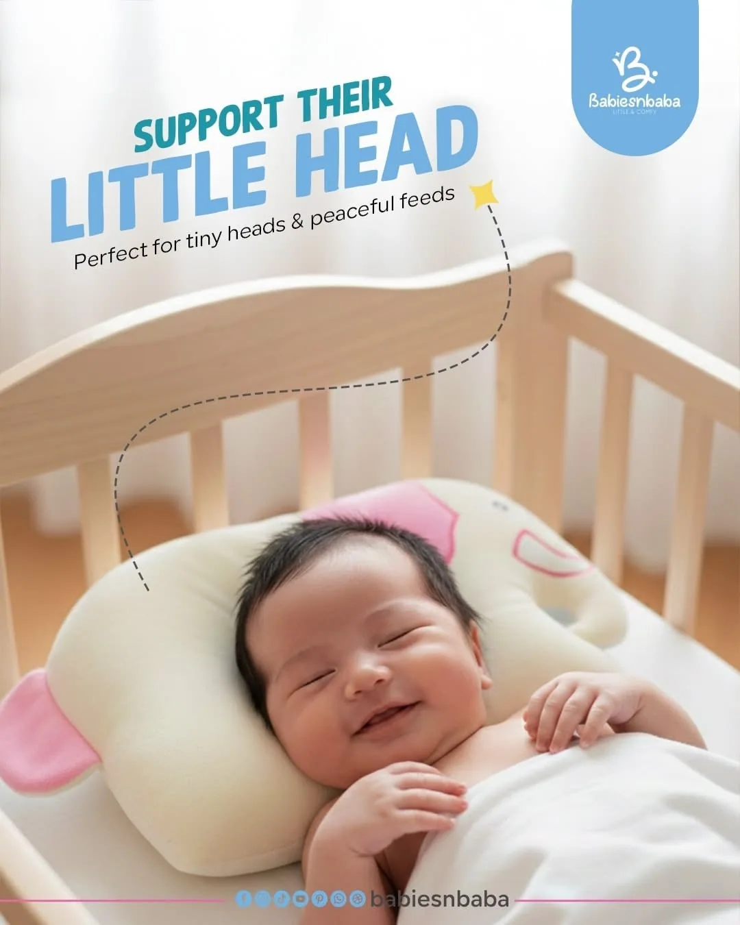 Baby product hero with headline overlay