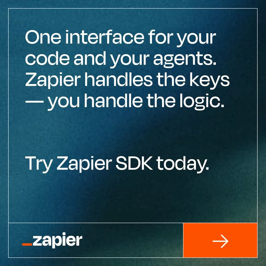 Zapier SDK — benefit statement and CTA