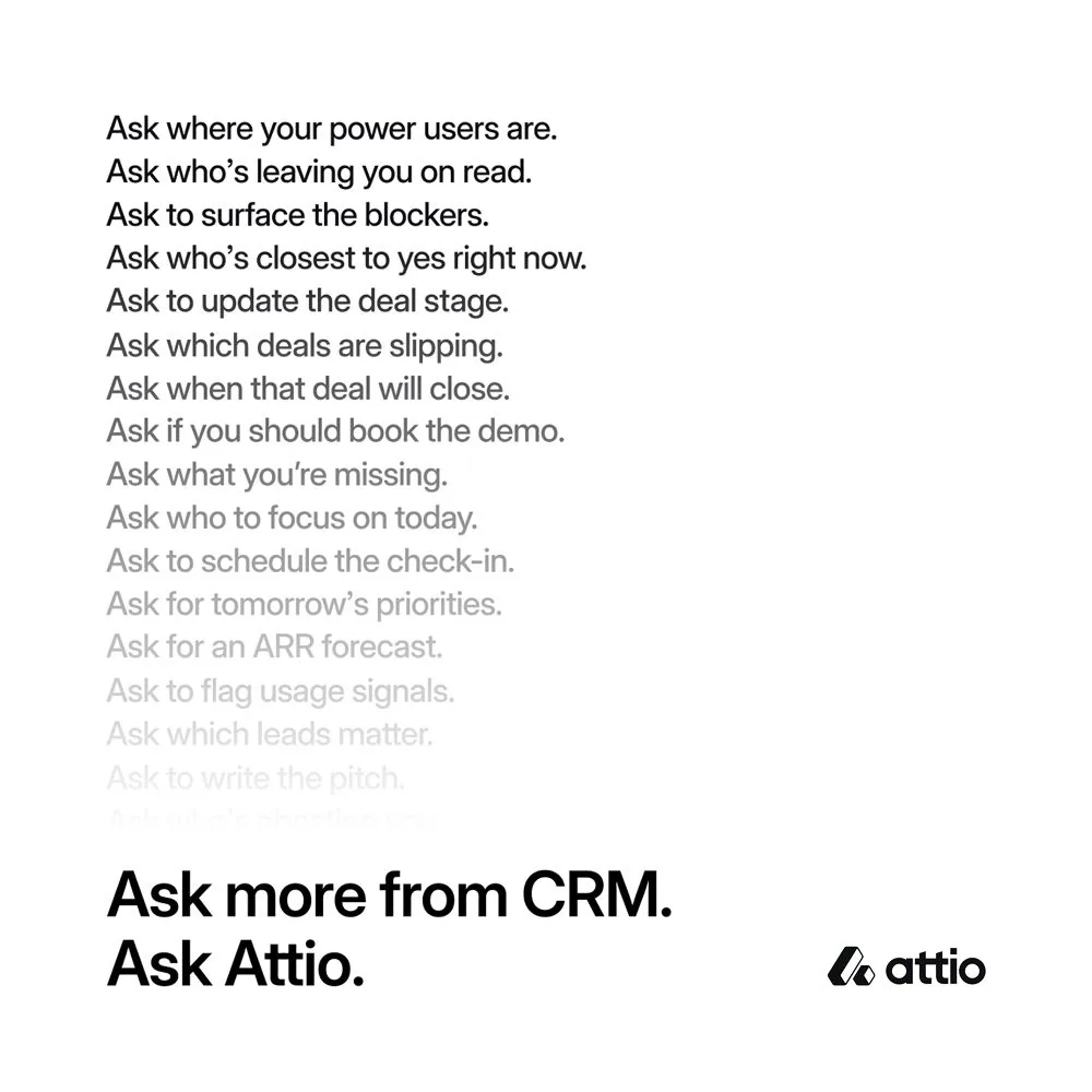 Attio CRM - Benefit Questions with Headline