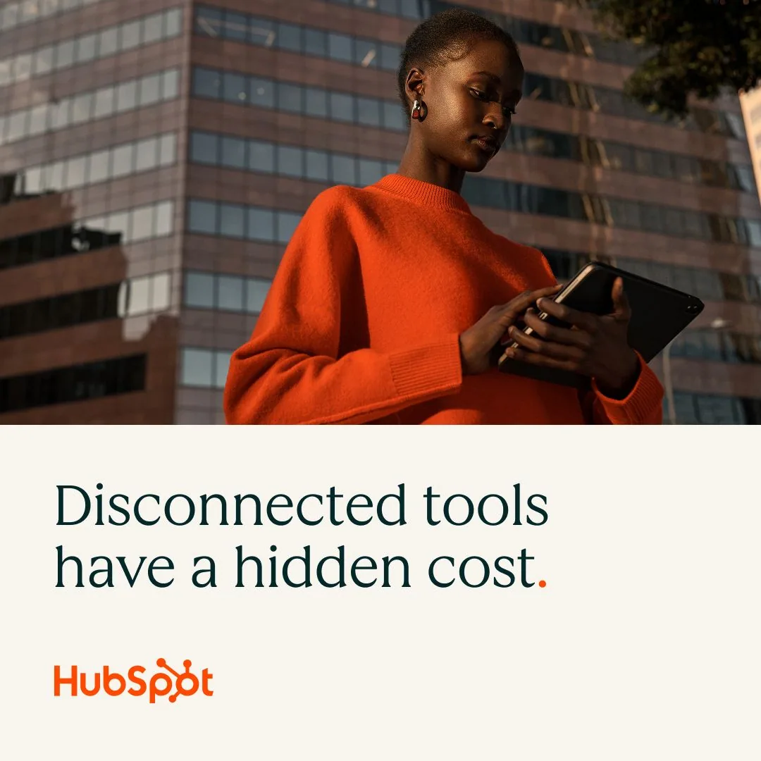 Woman with tablet — benefit headline