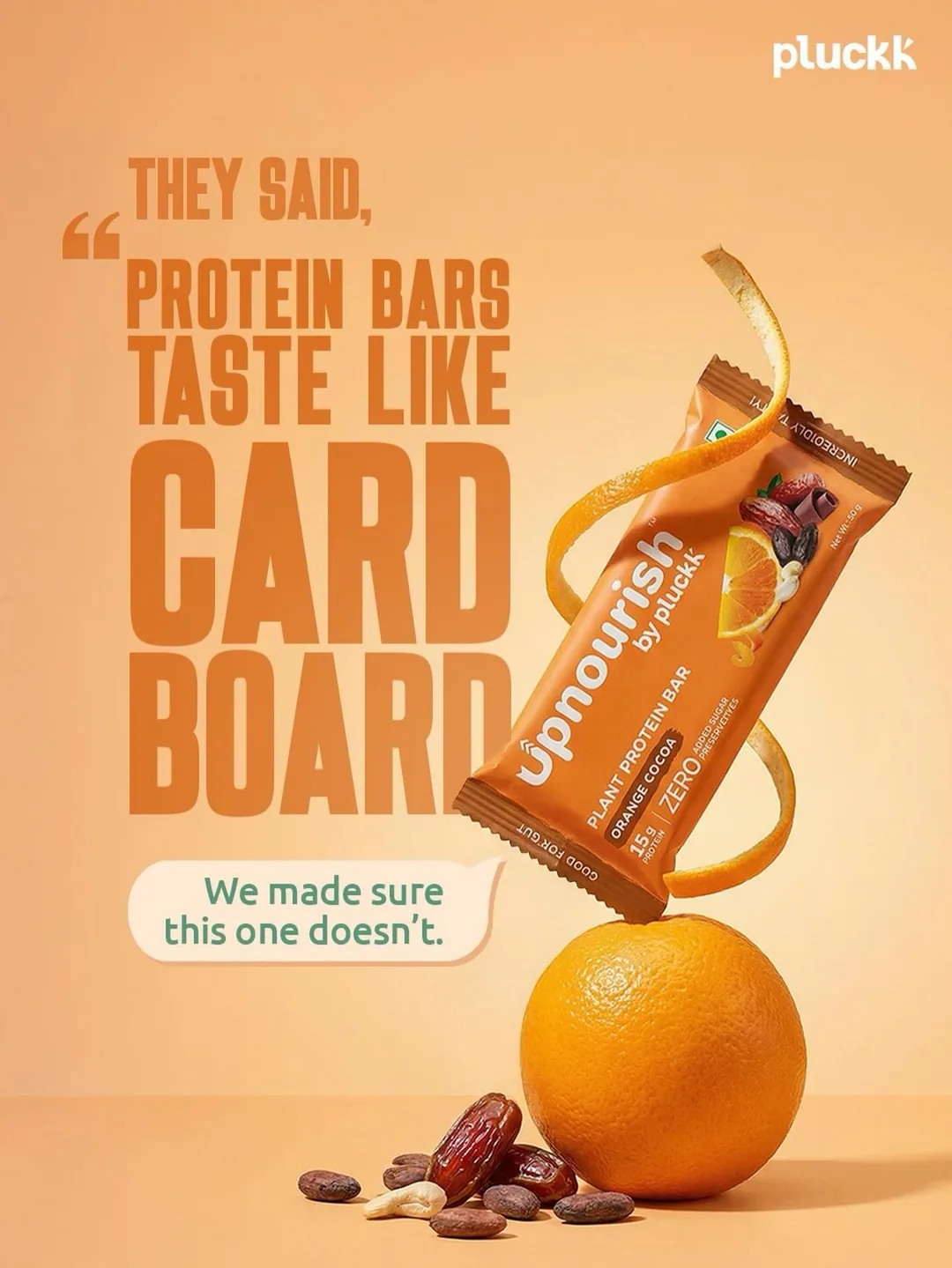 Pluckk Protein Bar - Benefit messaging