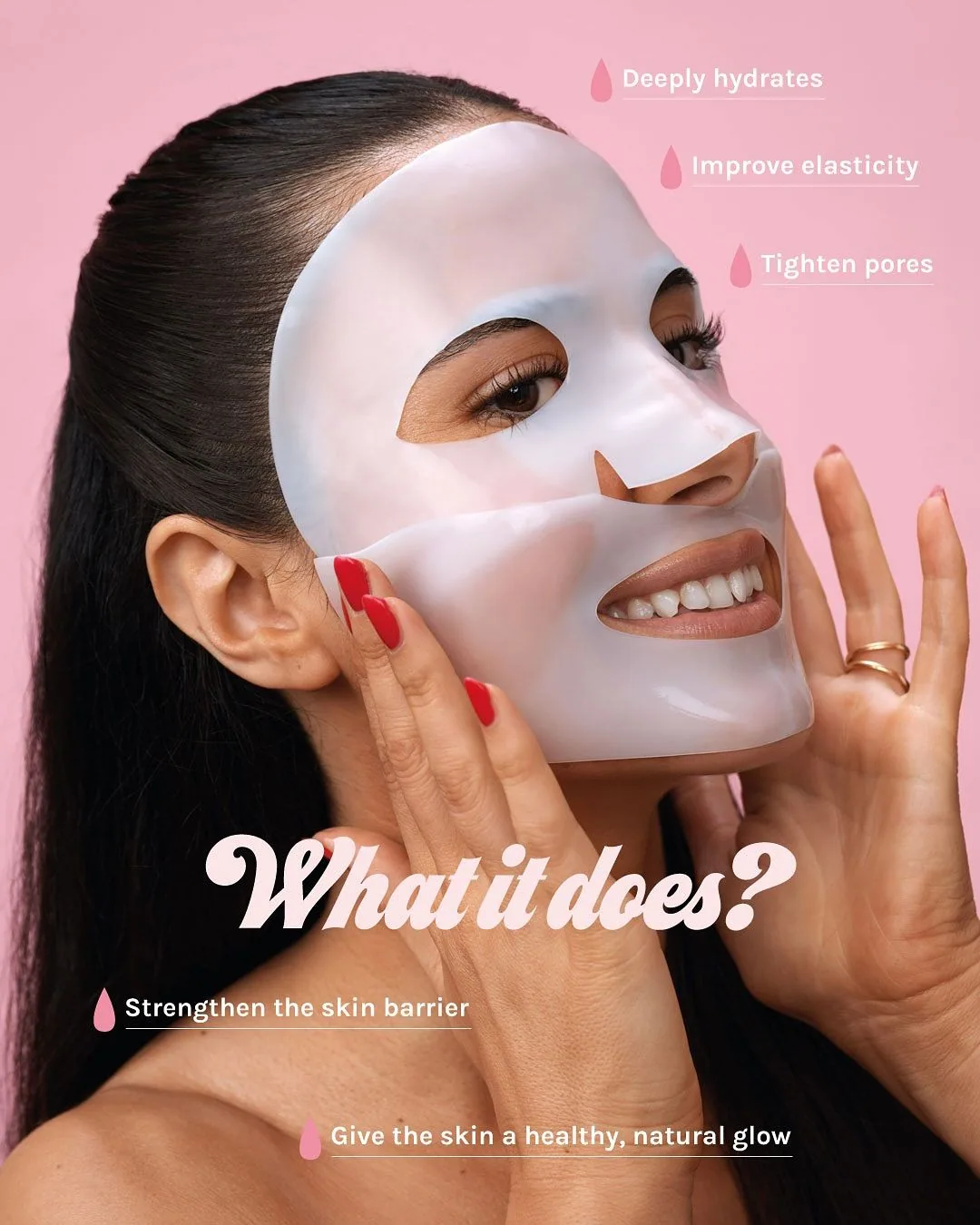 Sheet mask benefits with model