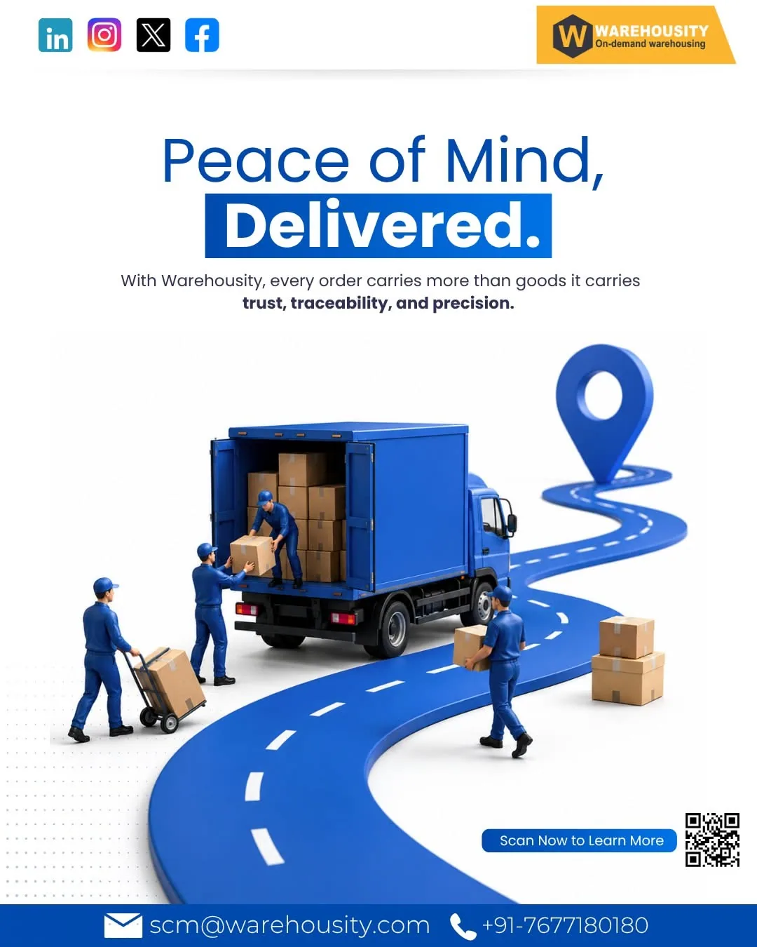 3D delivery-truck route illustration hero