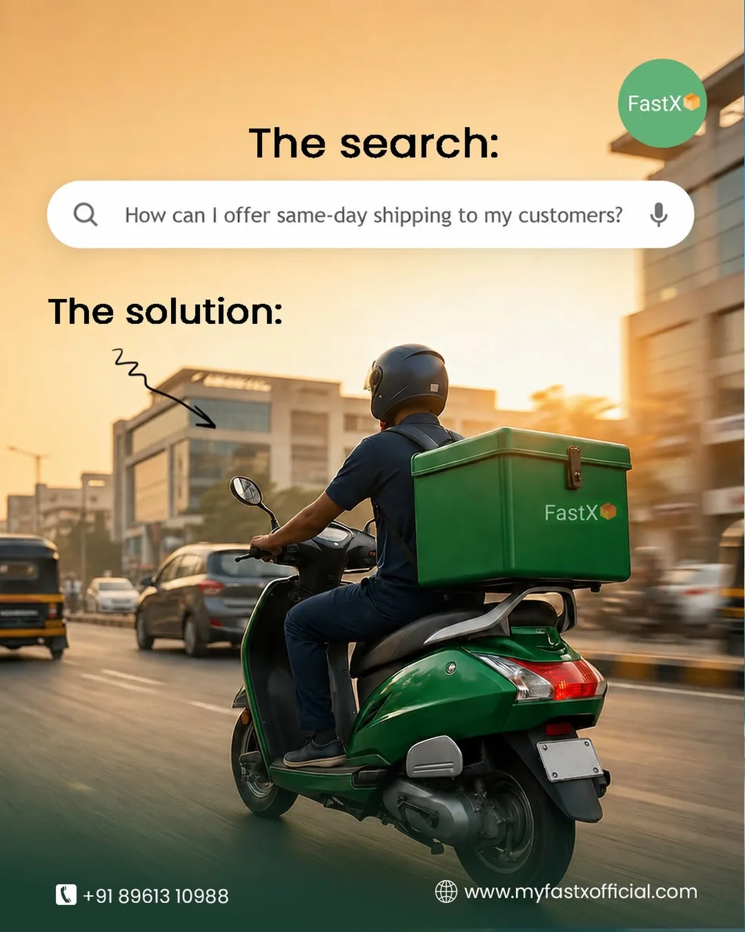 Search-bar problem/solution delivery ad