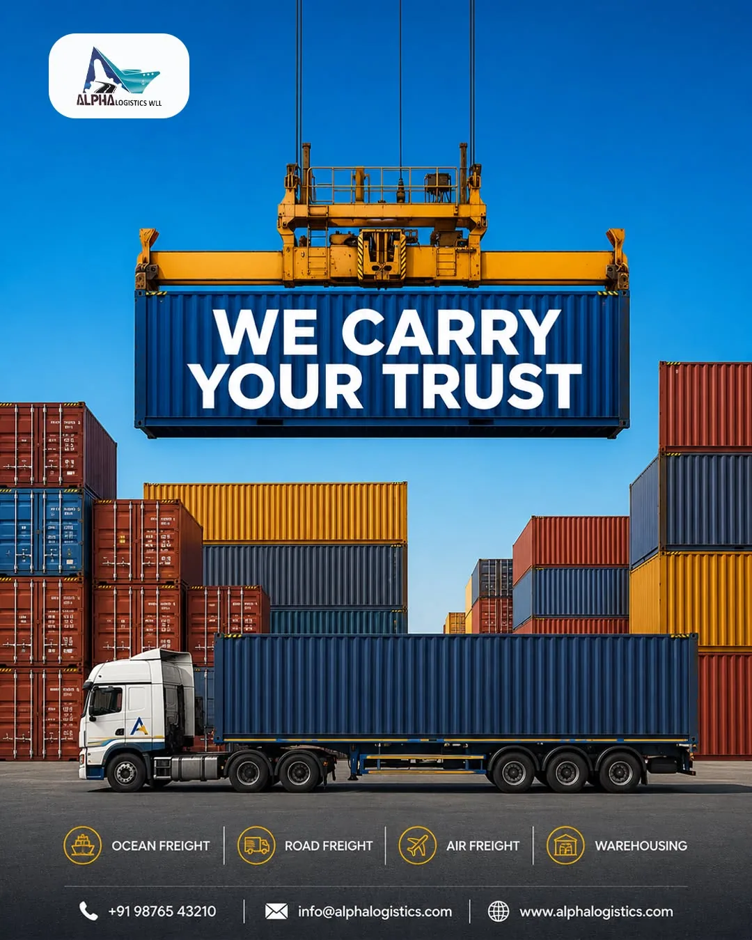 Crane-lifted container headline hero