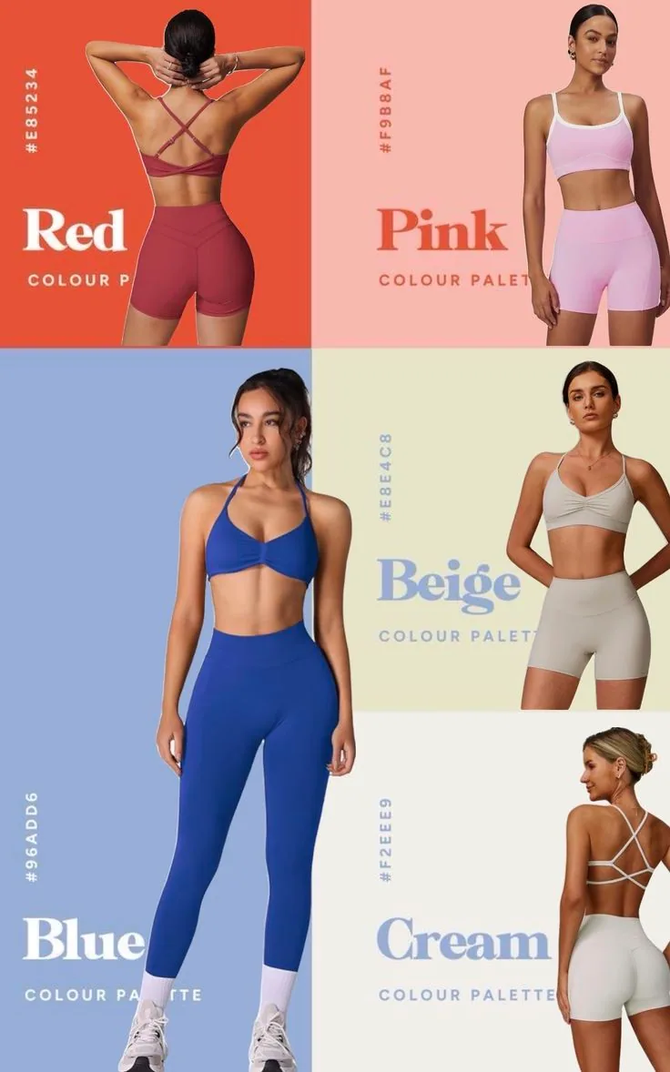 Activewear color-palette mood grid