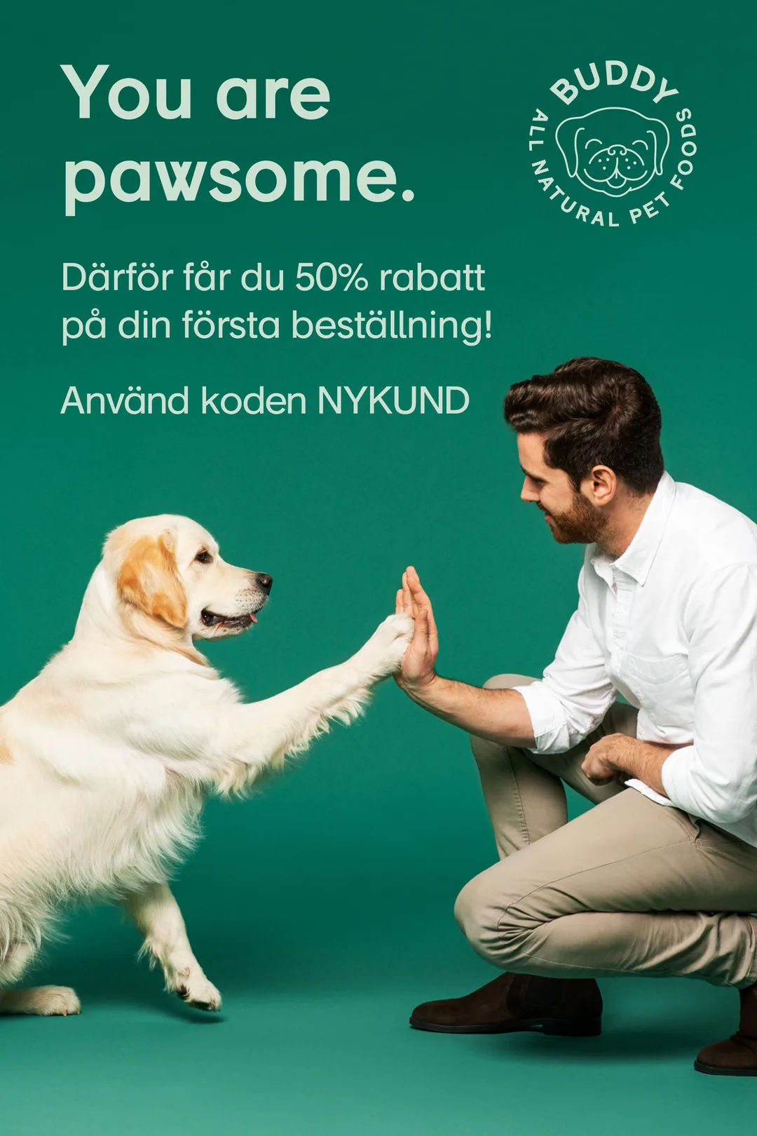 Punny headline promo with lifestyle photo