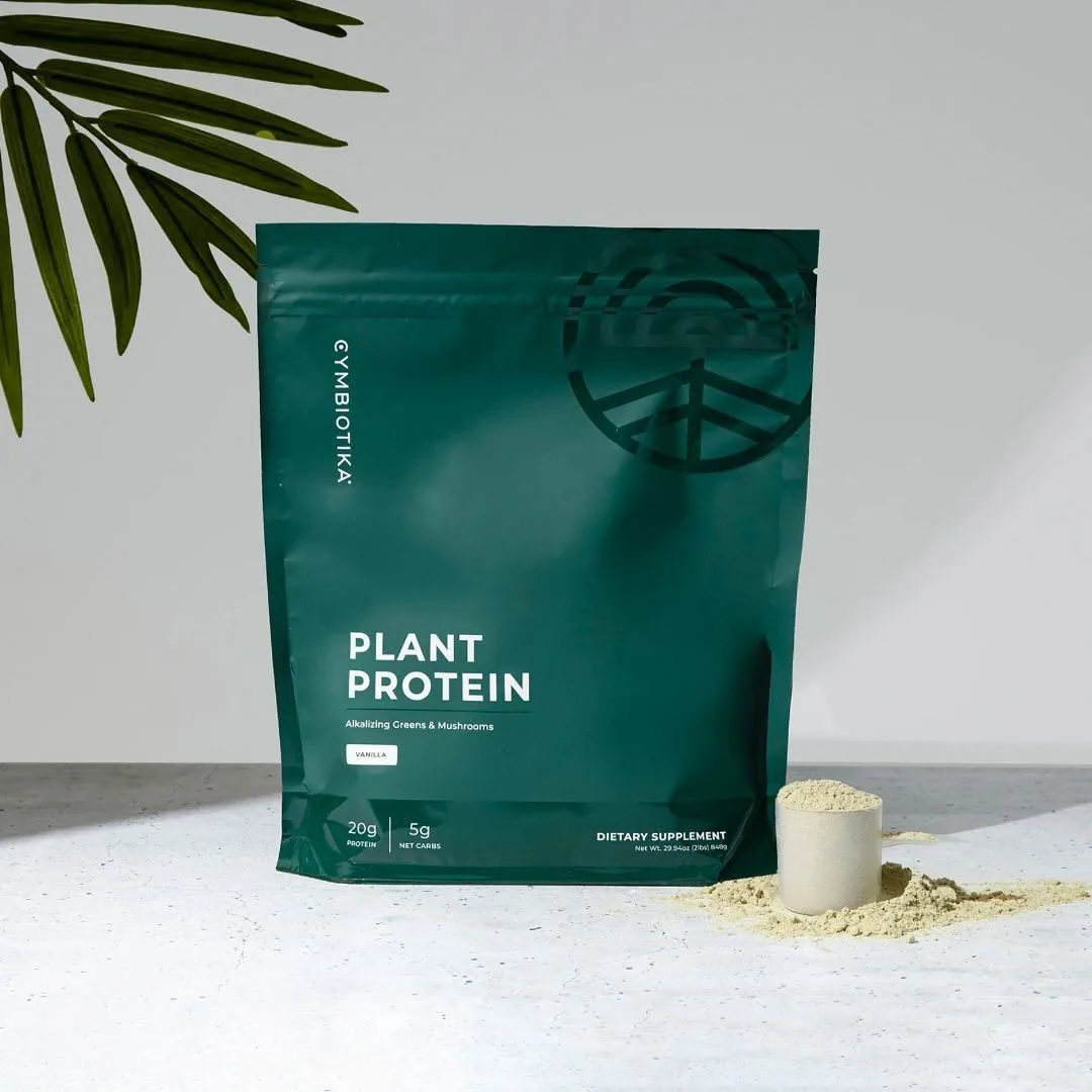 Symbiotika Plant Protein — product with nutritional callouts