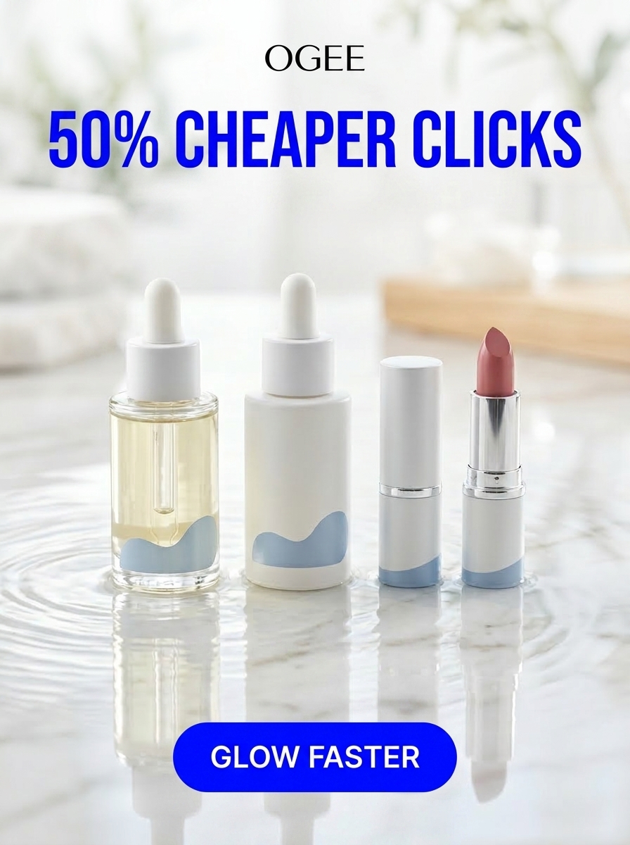 Generated beauty advertising creative used for the Ogee case study